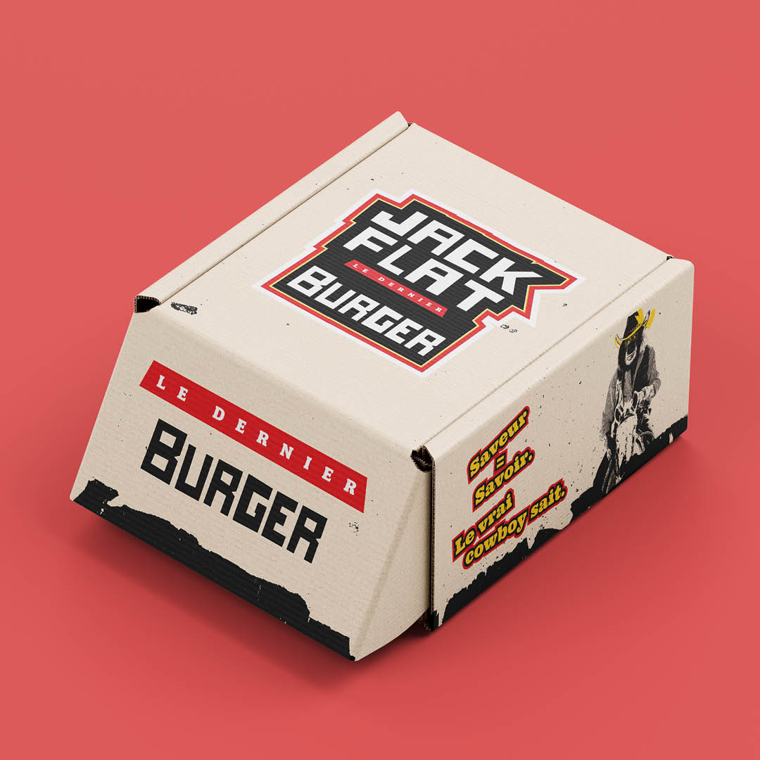 Jack Flat burger box mockup